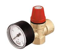 Caleffi 313 - Válvula seguridad con manometro hembra-hembra 1/2" 3bar