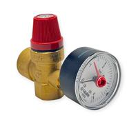CALEFFI 532143 VÁLVULA DE SEGURIDAD 3 BAR 1/2" H X 3/4" H CON MANÓMETRO PARA CAL