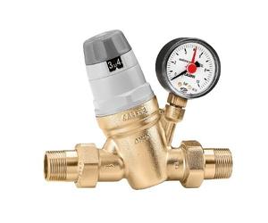 CALEFFI 535061 Regulador de presión con cartucho reemplazable, manómetro e indicador de ajuste 1"