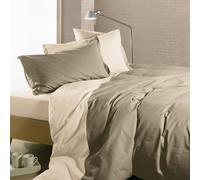 Caleffi 69634 Algodón Bicolor Juego de Funda nórdica para Cama Individual, Natural