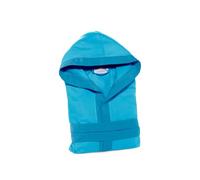 Caleffi - Albornoz Unisex con Capucha - Ligero y Ultra Absorbente - Fácil de Mantener - Incluye Bolsa para Viajes - 100% Made in Italy, Azul Claro, S, Microfibra