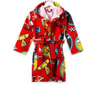 Caleffi Albornoz infantil de rizo de algodón puro art. Cars Raicing, rojo, 6-8 años