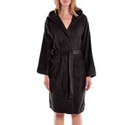 Caleffi - Albornoz MINORCA con capucha | Máxima absorción | Colorantes no tóxicos certificados | Diseño italiano desde 1962 | Estilo único para tu baño, negro, M, algodón