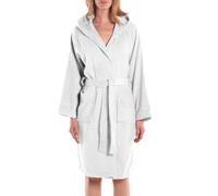 Caleffi - Albornoz Minorca para adultos, mujer/hombre/unisex con capucha, de rizo 100% suave algodón hidrófilo 400 g/m², lavable a máquina a 40° + secadora, talla XXL, color blanco