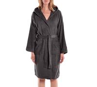 Caleffi - Albornoz Minorca para Adultos, Mujer/Hombre/Unisex con Capucha, de Rizo 100% Suave algodón hidrófilo 400g/m², Lavable a máquina a 40° + Secadora, Talla 3XL Color Antracita