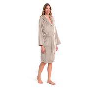 Caleffi Albornoz, Mujer, Hombre, Capucha, de Rizo Suave, algodón hidrófilo 450 g/m², Lavable a máquina a 40 °, Secadora, Talla 1009874, Arena, M-3XL Unisex Adulto