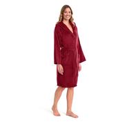 Caleffi Albornoz, Mujer, Hombre, Capucha, de Rizo Suave, algodón hidrófilo 450 g/m², Lavable a máquina a 40 °, Secadora, Talla 1009901, Burdeos, XXL/3XL Unisex Adulto