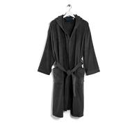 Caleffi Albornoz, Mujer, Hombre, Capucha, de Rizo Suave, algodón hidrófilo 450 g/m², Lavable a máquina a 40 °, Secadora, Talla 1009877, Negro, M-3XL Unisex Adulto