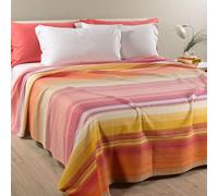 Caleffi Colcha Individual no Acolchada, Rainbow Light de piqué, 50% algodón, 50% poliéster, 170 x 260 cm, Naranja, 1006782