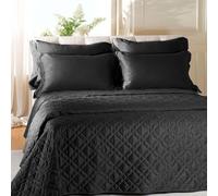 Caleffi Dreaming - Colcha de raso de algodón para cama de matrimonio, 270 x 270 cm, color azul