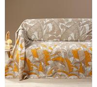 Caleffi Grandecor Forest - Tela decorativa para sofá de matrimonio, 270 x 270 cm, 100 % algodón, cubretodo multiusos para sofá, cama, mesa, Pic Nic (ámbar)