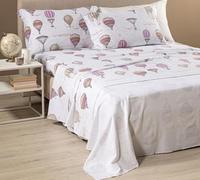 Caleffi Juego de sábanas de franela Volo - Medida de una plaza y media 190 x 280 cm - Color Ciclamen