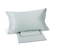 Caleffi Juego Sabanas 100% Algodon para Cama + 2 Fundas de Almohada 50x80 cm - Ropa Cama Suave, Transpirable y Lavable - Diseño Italiano Elegante - Sabanas Algodon 4 Piezas