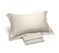 Caleffi Juego Sabanas 100% Algodon para Cama + 2 Fundas de Almohada 50x80 cm - Ropa Cama Suave, Transpirable y Lavable - Diseño Italiano Elegante - Sabanas Algodon 4 Piezas