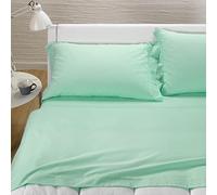 Caleffi Juego Sabanas 100% Algodon para Cama + 2 Fundas de Almohada 50x80 cm - Ropa Cama Suave, Transpirable y Lavable - Diseño Italiano Elegante - Sabanas Algodon 4 Piezas
