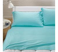 Caleffi Juego Sabanas 100% Algodon para Cama + 2 Fundas de Almohada 50x80 cm - Ropa Cama Suave, Transpirable y Lavable - Diseño Italiano Elegante - Sabanas Algodon 4 Piezas
