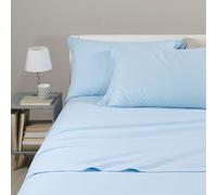 Caleffi Juego Sabanas 100% Algodon para Cama + 2 Fundas de Almohada 50x80 cm - Ropa Cama Suave, Transpirable y Lavable - Diseño Italiano Elegante - Sabanas Algodon 4 Piezas