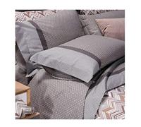 Caleffi Juego Sabanas 100% Algodon para Cama + 2 Fundas de Almohada 50x80 cm - Ropa Cama Suave, Transpirable y Lavable - Diseño Italiano Elegante - Sabanas Algodon 4 Piezas