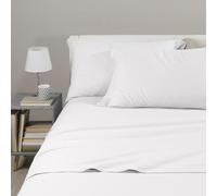 Caleffi Juego Sabanas 100% Algodon para Cama + 2 Fundas de Almohada 50x80 cm - Ropa Cama Suave, Transpirable y Lavable - Diseño Italiano Elegante - Sabanas Algodon 4 Piezas