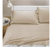 Caleffi Juego Sabanas 100% Algodon para Cama + 2 Fundas de Almohada 50x80 cm - Ropa Cama Suave, Transpirable y Lavable - Diseño Italiano Elegante - Sabanas Algodon 4 Piezas