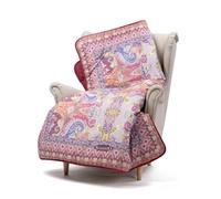 Caleffi - Manta para sofá de algodón, manta Alhambra, color fucsia, 130 x 170 cm, relleno de fibra hipoalergénica - Mantas para adultos y niños