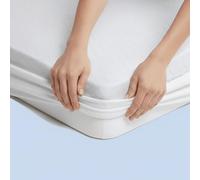 Caleffi - Protector de colchón de Matrimonio - 180 x 200 cm + Esquinas 25 cm - Cubrecolchón de Matrimonio de algodón Transpirable - Protección y Confort para Cama - Encerada Cama Esponja con Esencia