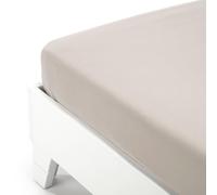 Caleffi Sábana Bajera de algodón con Esquinas Inferiores de Color Liso, para Cama de Matrimonio, Color Arena, de algodón - 76274