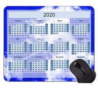 Calendar 2020 Year Gaming Mouse Pad, Blue Sky and White Clouds Mouse Pad