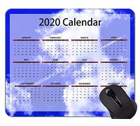 Calendar 2020 Year Gaming Mouse Pad Custom, Blue Sky and White Clouds Office Mouse Pad