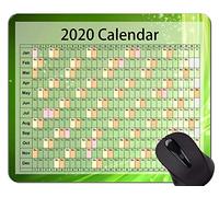 Calendar 2020 Year Gaming Mouse Pad Custom, Green Star Point Theme Office Mouse Pad