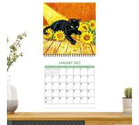 Calendar 2027 - Cat Aesthetic Monthly Scheduling Planner | Cat Wall Calendar for Home Bedroom Living Room Study Desk Kitchen Playroom Classroom Dorm