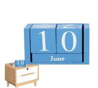 Calendar Blocks - Bloques de calendario de madera de 9.5x5x4.3cm, Calendarios de escritorio, Calendarios de madera de mesa, Month Date Display Block Wooden Reusable Decoration For Farmhouse Desk