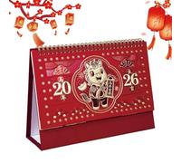 Calendar for Desk - Spring Festival with Writing spaces - Horse Year Desk 2026 Monthly Calendar - for Classroom Dining Living Bedroom Study Rooms Students Kids Teachers Teens Adults Friends