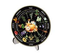 Calendar Wheel | Table Ornament Witch Sign Celestial Sign - Wooden Vintage Handmade Home Space With The Versatile And St Decor With Stand For Kitchen, Beginners, Shop, Restaurant, Tabletop