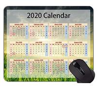 Calendario 2020 con días de Fiesta Alfombrillas de ratón Personalizadas, Hermosos pastizales temáticos Alfombrillas de ratón