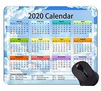 Calendario 2020 con días Festivos Alfombrilla de ratón Antideslizante, Cojines de ratón temáticos Hermosos del Cielo