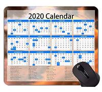 Calendario 2020 con días festivos Alfombrillas de ratón personalizadas, nubes coloridas Alfombrilla de ratón con borde cosido