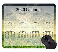 Calendario 2020 con los días de fiesta que juegan el cojín de ratón personalizado, cojines de ratón temáticos hermosos del prado