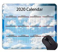 Calendario 2020 con vacaciones Gaming Mouse Pad Custom, Blue Sky Themed Office Mouse Pad