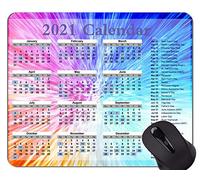 Calendario 2021 con Alfombrilla de ratón de días Festivos Alfombrillas de ratón de Nubes Coloridas y Personalizadas con Bordes cosidos