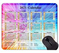 Calendario 2021 con Alfombrilla de ratón para Juegos de días Festivos, Alfombrillas de ratón de Nubes Coloridas con Bordes cosidos