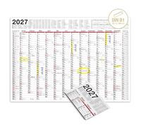 Calendario 2023 - Calendario de pared grande - XXL - Planificador de pared 102 cm x 68 cm, más grande que A1. El planificador anual se entrega plegado/enrollado. calendario alemán