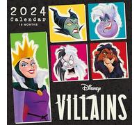 Calendario 2024 de villanos de Disney, planificador mensual a vista, 30 cm x 30 cm, regalos de Disney para mujeres, hombres y niños, calendario para niños, producto oficial