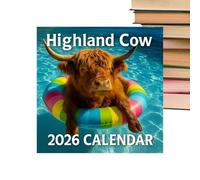 Calendario 2025 2026 - Papel, Grandes Bloques Gobernados, Visión General Clara De Las Vacaciones | 2026 Calendario De Pared De Ganado Highland, Columna Bound Espiral Bound Wall Planner For Home