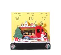 Calendario 2025 - Calendario de arranque, calendario navideño, bloc de notas con escultura para calendario de mesa, notas de escritorio para colegas, amigos, inauguración de la casa de Navidad