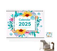 Calendario 2025, calendario de mesa 2025 | Agenda de diseño floral mensual para pasar páginas, calendario de escritorio de 12 meses para cambiar de página para escuela, hogar, apartamento, hotel