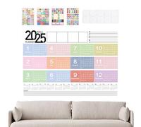 Calendario 2025, calendario de pared grande 2025 | Calendario anual cuadrado, planificador familiar de enero de 2025 a diciembre de 2025, decoración del hogar, accesorios de escritorio