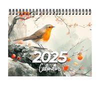 Calendario 2025 de pared seleccionado, pases en la página, obras anuales que muestran un diseño exquisito Expectativas diarias, arte respetuoso con el medio ambiente, practicidad, patrones de pájaros