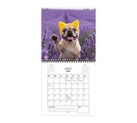 Calendario 2026 12 - Papel grueso mensual semanal, calendario de pared de perro 2026 planificador 12 - para cita académica casa oficina escuela dormitorio familia estudiante profesor Navidad C