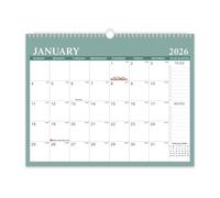 Calendario 2026-2027 con encuadernación de doble bobina, calendario de montaje en pared, calendario de 18 meses de enero de 2026 a junio de 2027 para agenda académica de oficina en casa
